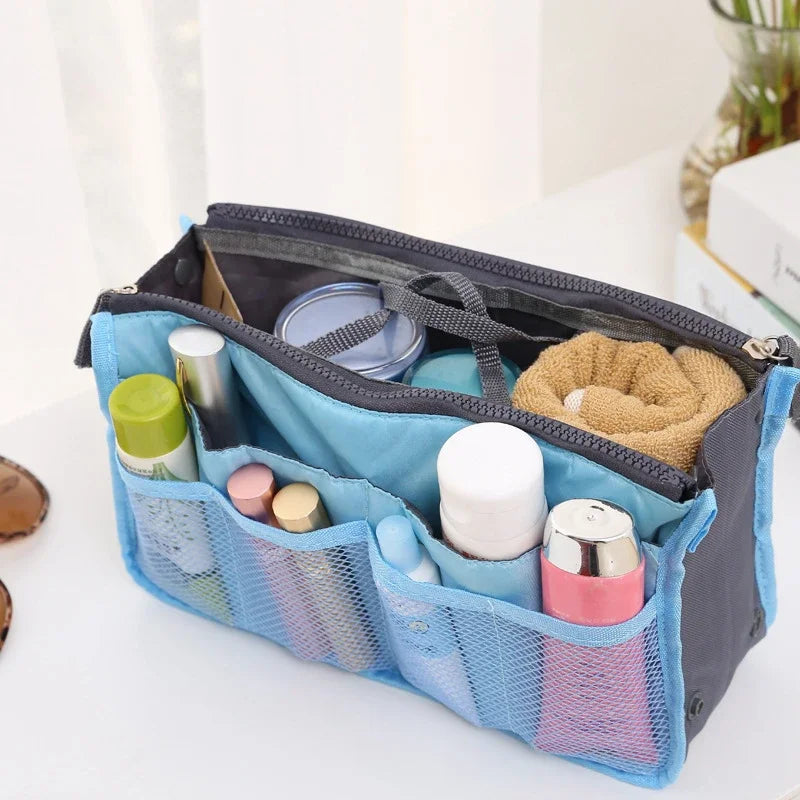 Travel Cosmetic Bags For Women Tote Insert Double Zipper Makeup Bag Toiletries Storage Bag Girl Outdoors Make Up Organizer