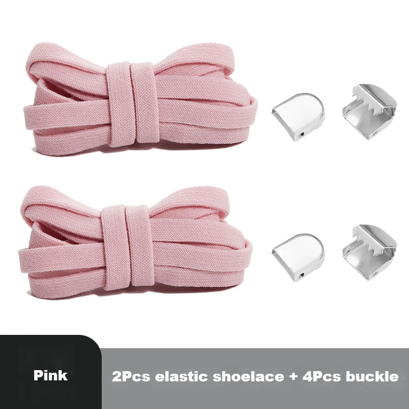 8MM Flat Elastic No Tie Shoelaces Quick Lazy Shoe Laces for Men Women Kids Sneaker Accessories