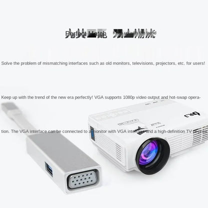 Three-in-one Docking Station USB-C To VGA HD Usb3.0hub Hub PD Power Supply Type-C Docking Station