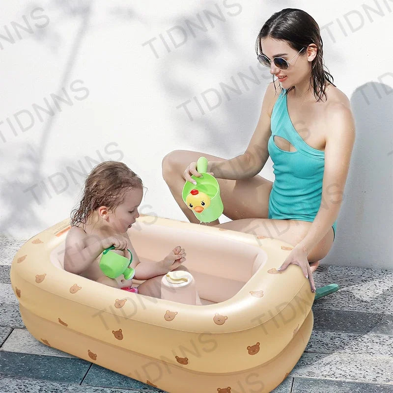 Newborn to Toddler Bath Tub,Inflatable Baby Bathtub with Built-in Air Pump,Portable Travel Shower Deflates Folds Easily
