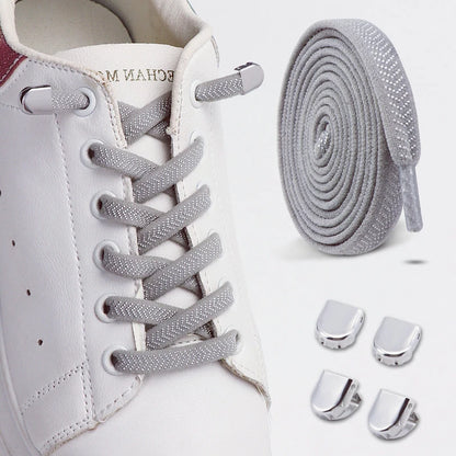 New Elastic Laces Sneakers Tennis Lock Shoelaces Without Ties No Tie Shoelaces Unisex Kids Adult Flat Shoelace Shoe Accessories