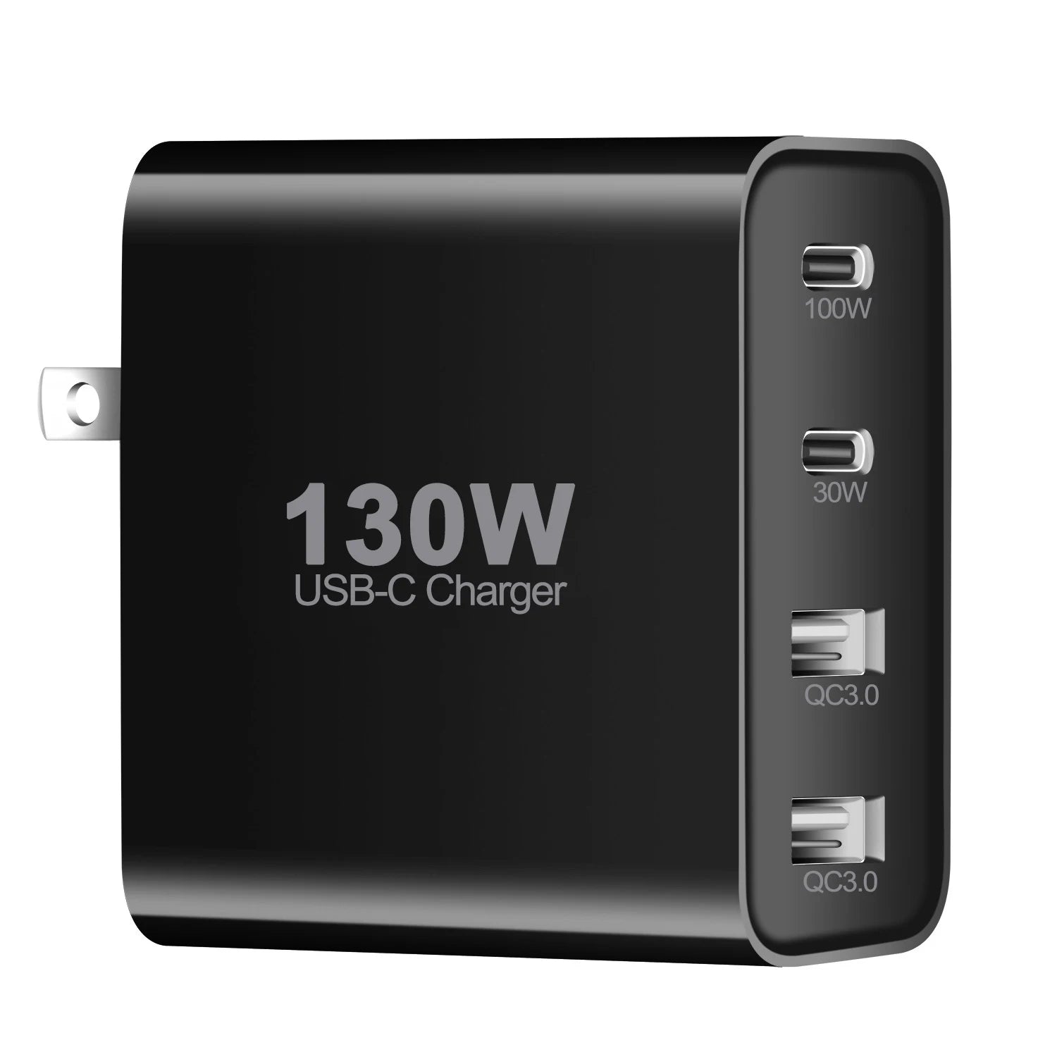 GaN  Charger, 130W USB C Wall Charger, 4 Ports Foldable GaN Charger, Fast Charger for iPhone 14/Pro Max/SE/11/XR/XS, IPAD Sams