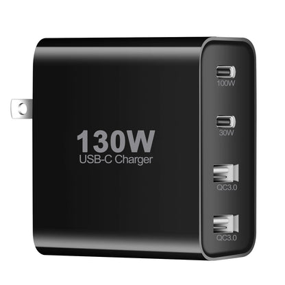 GaN  Charger, 130W USB C Wall Charger, 4 Ports Foldable GaN Charger, Fast Charger for iPhone 14/Pro Max/SE/11/XR/XS, IPAD Sams