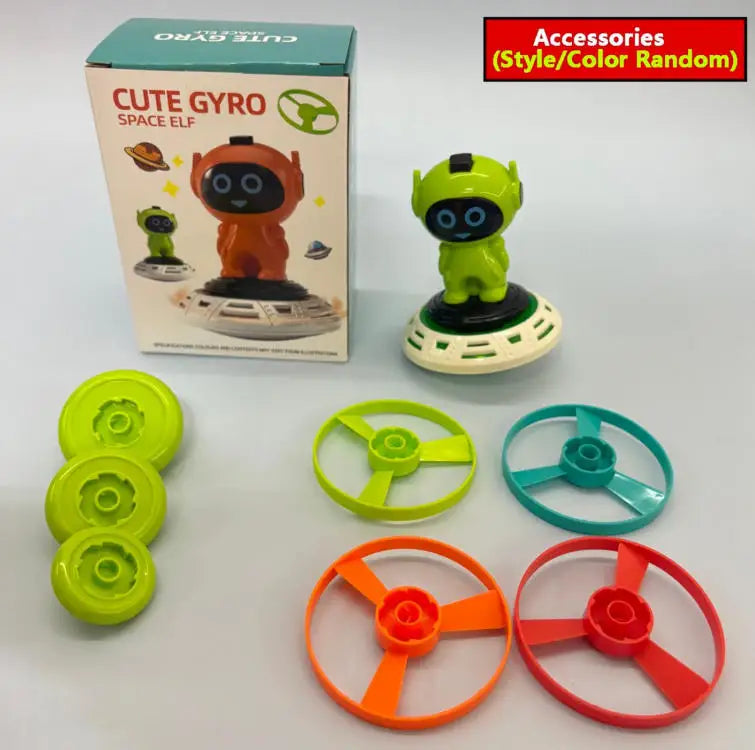 3 in 1 Flying Saucer Disc Launcher Kids Flying Toys UFO Throw Catch Outdoor Sport Propeller Spin Gyro Children Toys Gift for Kid