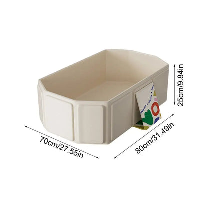 Baby Large Foldable Bathtub  Baby Shower Tub Includes 2 Ducks 5 Balls Shower Basin Bathroom Pool for Kids 0-8 Years Old