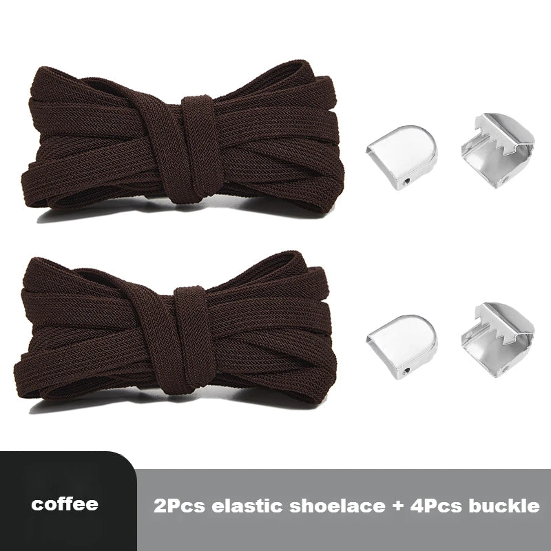 8MM Flat Elastic No Tie Shoelaces Quick Lazy Shoe Laces for Men Women Kids Sneaker Accessories