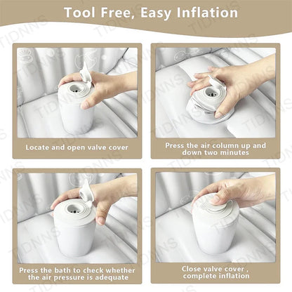 Newborn to Toddler Bath Tub,Inflatable Baby Bathtub with Built-in Air Pump,Portable Travel Shower Deflates Folds Easily