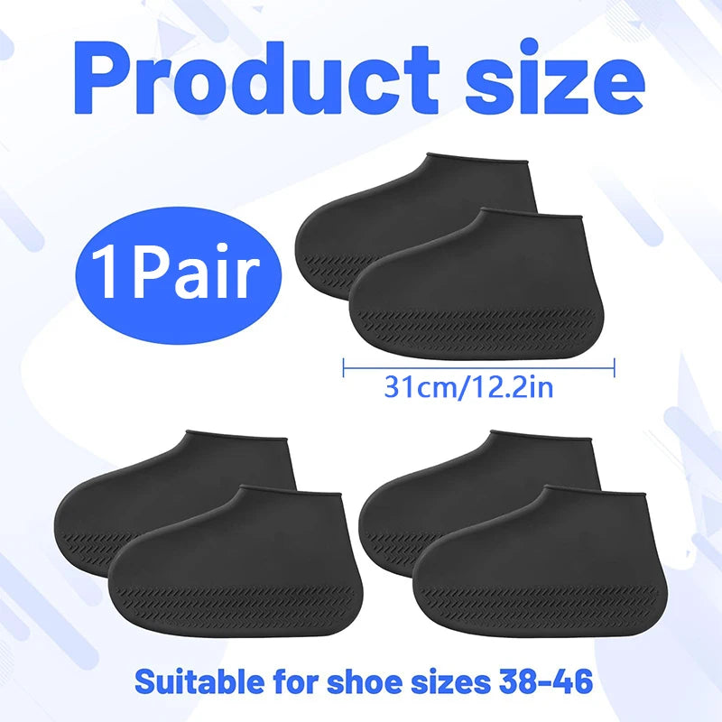 Waterproof Shoe Covers Silicone Anti-Slip Rain Boots Unisex Sneakers Protector for Outdoor Rainy Day Protectors Shoes Cover