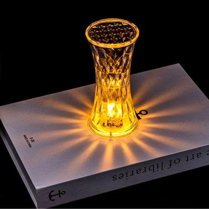 LED Crystal Table Lamp Flameless Battery Power Candles Atmosphere Light Night Lights Lamp Decor Bedroom Wedding Birthday Party