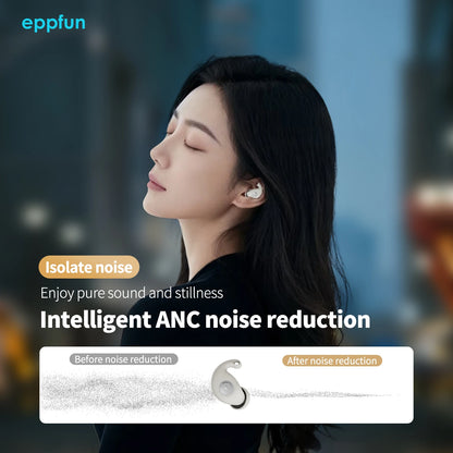 eppfun Sleep Earbuds, Smart ANC Sleep Headphones, Adaptive , Ultra-Comfort for Side Sleepers, 45H Playtime