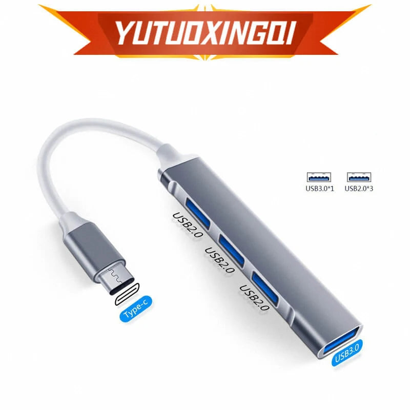 USB Type C to USB 3.0 A/USB A x3 Multi-function Docking Station Suitable For Devices With Standard Type C Interfaces Such Laptop