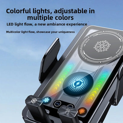 15W Fast Charging Wireless Car Mount Featuring Aluminum Alloy Construction and Magnetic Infrared Sensing Technology