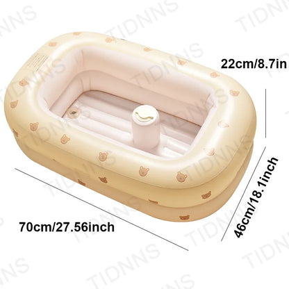 Newborn to Toddler Bath Tub,Inflatable Baby Bathtub with Built-in Air Pump,Portable Travel Shower Deflates Folds Easily