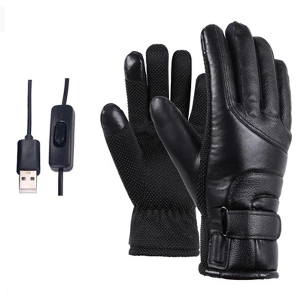 Winter Warm Heating Gloves Waterproof Windproof Electric Heated Gloves Outdoor Riding Motorcycle Skiing Mitten USB Heated Gloves
