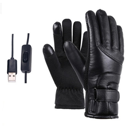 Winter Warm Heating Gloves Waterproof Windproof Electric Heated Gloves Outdoor Riding Motorcycle Skiing Mitten USB Heated Gloves