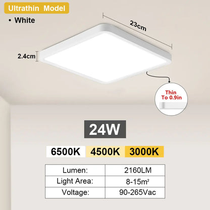 LED Ceiling Light Modern Dimmable Fixture for Bedroom Living Room Kitchen Hallway High Power Ultra Bright Home Decor Lamp Style