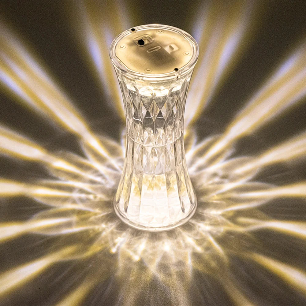 LED Crystal Table Lamp Flameless Battery Power Candles Atmosphere Light Night Lights Lamp Decor Bedroom Wedding Birthday Party