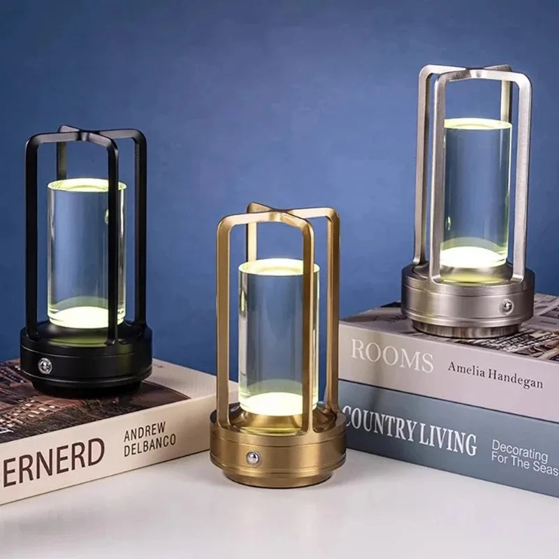 crystal lamp Plastic bedside table bedroom led Touch table lamp Restaurant decoration atmosphere Night light