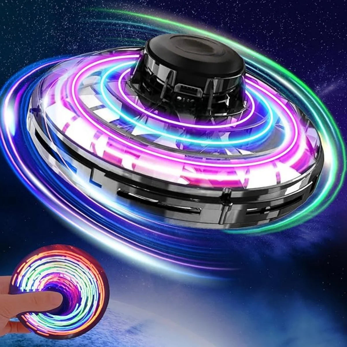 Flying Ball Toys Magic Ball Flying Spinner Flight Gyro Mini UFO Fingertip Drone Aircraft Induction Gyroscope Decompression Toys