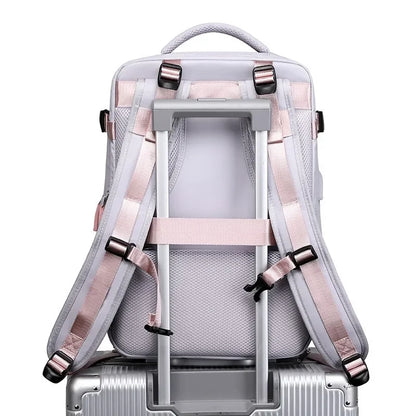 Travel Double-shoulder Backpack. Large Capacity and Multifunctional. Suitable for Ladies and Male Students. Travel Bag
