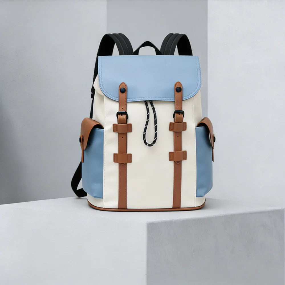 2026 New Travel Backpack, Simple Casual Bag, Retro Color-Blocking Commuter Bag, Unisex Laptop Bag, Large-Capacity Student School Bag