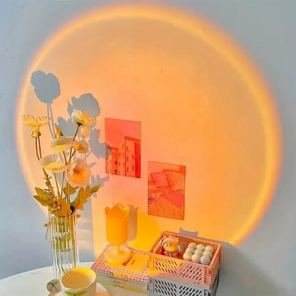 Sunset Projection Lamp USB Powered Multi-Angle Rotatable Atmosphere Light Romantic Night Light for Home Living Room Decor
