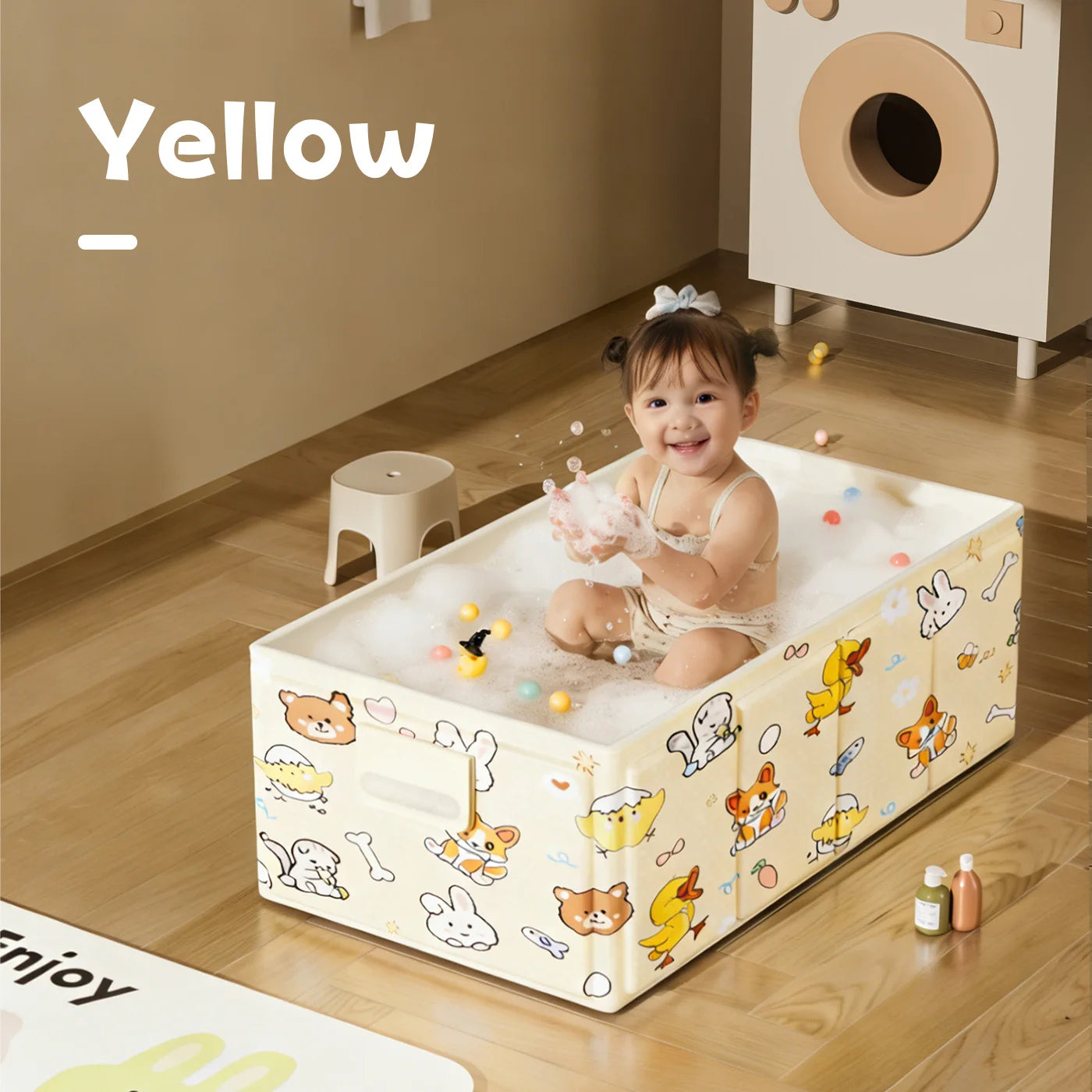 1PC Indoor Foldable Baby Bathtub, Baby Bath Tub, Foldable for Storage, Home Use Baby Swimming Tub, Bath Tub