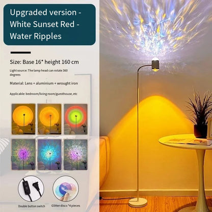 Sunset Light Projection Light Double-Sided LED Floor Light DIY Halo Sunset Light Used in Bars Living Rooms bedrooms Restaurants