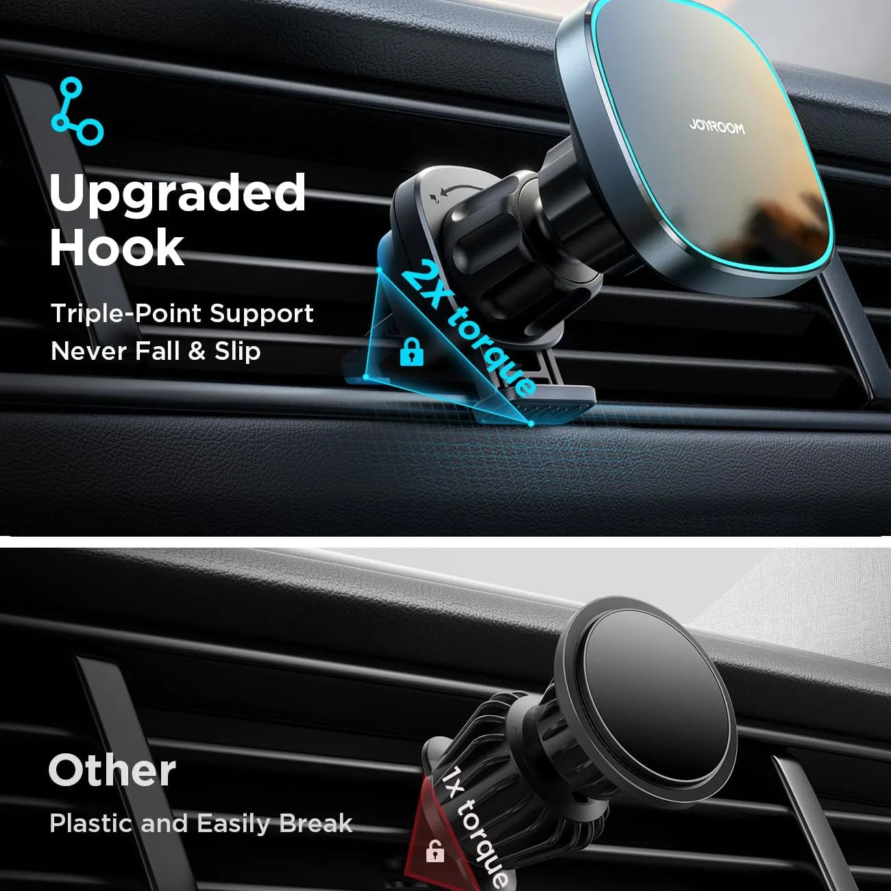 Magnetic Wireless Car Charger, Magnetic  Car Mount Charger, Air Vent 15W Fast Wireless Charging Car Phone Holder Bracket