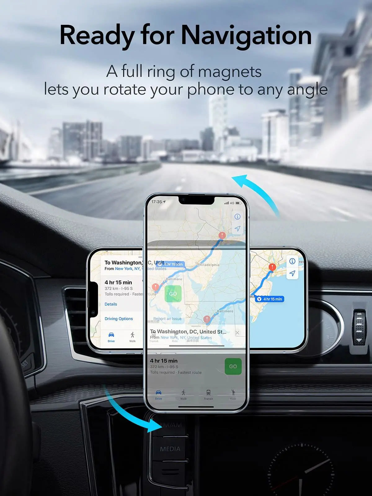Magnetic Wireless Car Charger Mount Adsorbable Phone For iPhone 15 14 13 Pro Max adsorption 15W Fast Charging Alloy Frame Holder