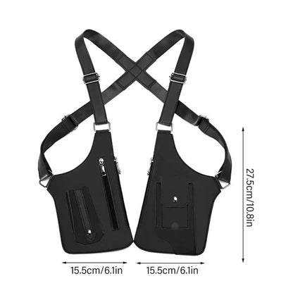 Outdoor Anti-theft Tactical Bag Men Retro Double Shoulder Strap Multi-pocket Crossbody Bags Double Shoulder Strap Multi-Pocket