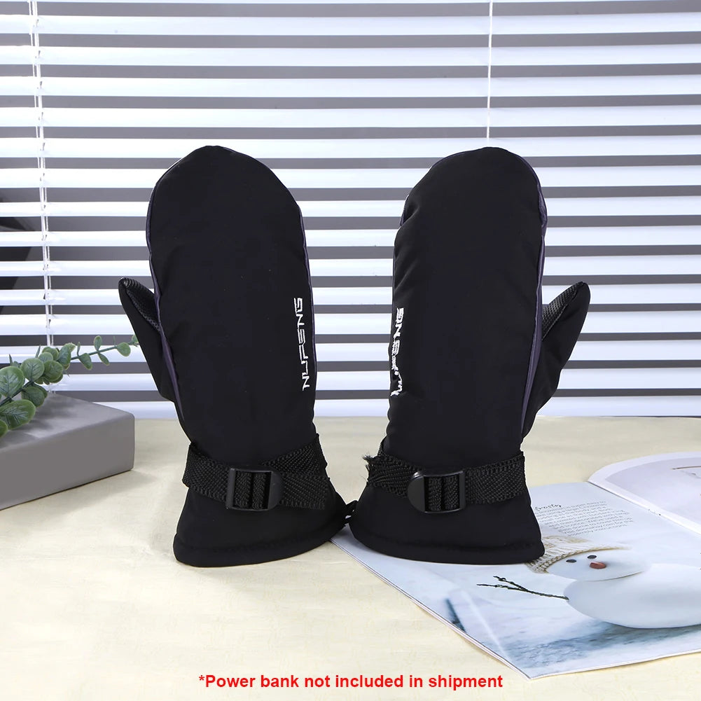 Electric Heating Gloves 3 Gears Temperature Motorcycle Gloves Climbing Skiing Mittens Cold-Proof USB Heated Gloves Hand Warmer