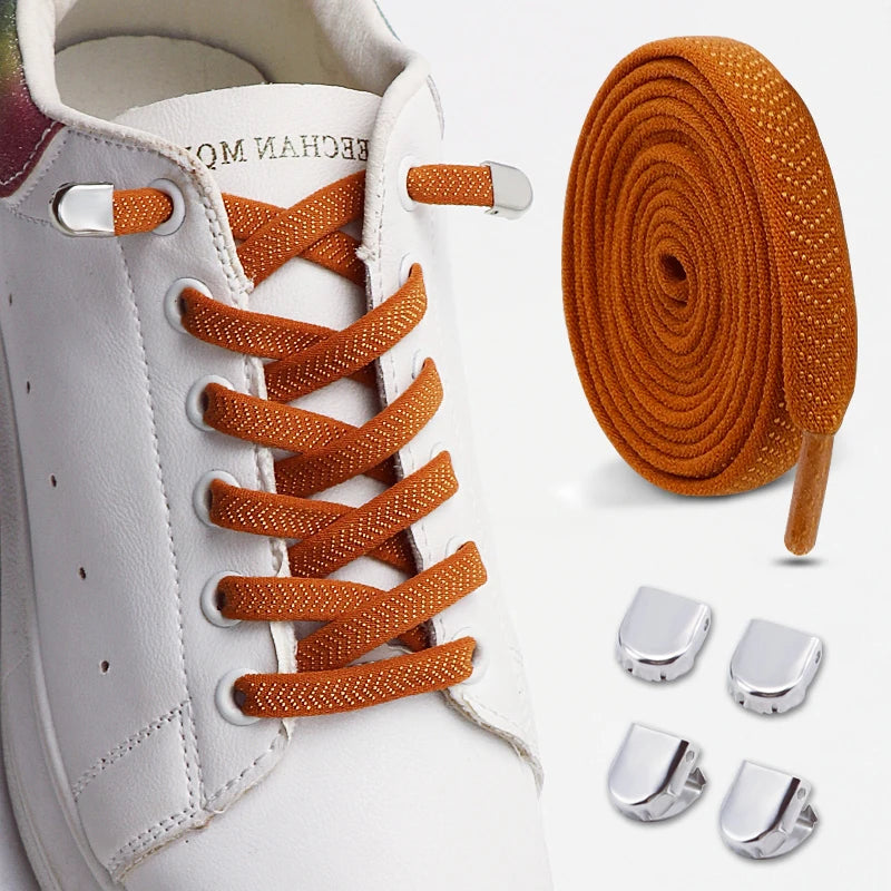 New Elastic Laces Sneakers Tennis Lock Shoelaces Without Ties No Tie Shoelaces Unisex Kids Adult Flat Shoelace Shoe Accessories