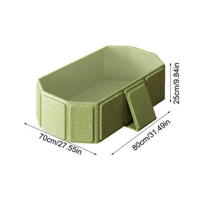 Baby Large Foldable Bathtub  Baby Shower Tub Includes 2 Ducks 5 Balls Shower Basin Bathroom Pool for Kids 0-8 Years Old