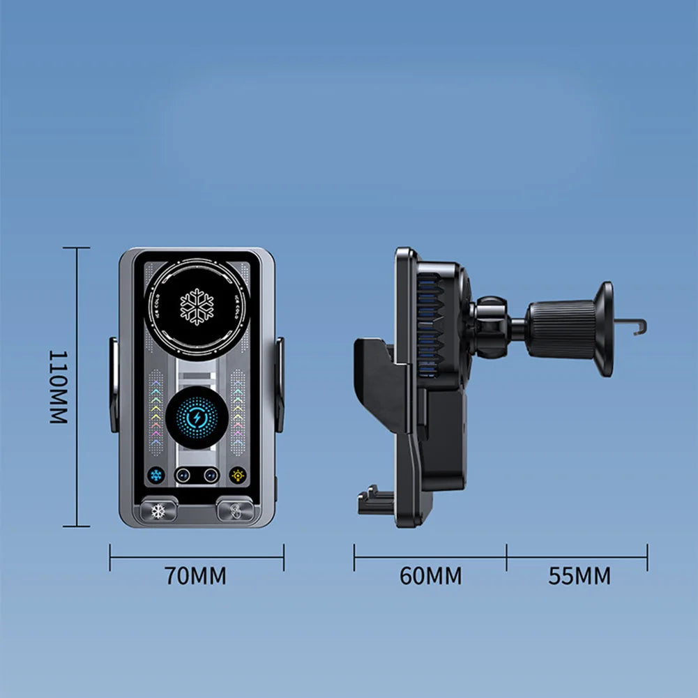 15W Fast Charging Wireless Car Mount Featuring Aluminum Alloy Construction and Magnetic Infrared Sensing Technology
