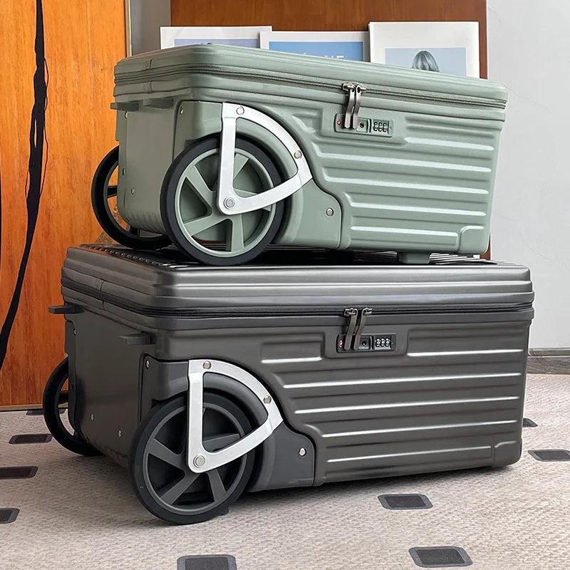 Carry on Luggage Side-opening Suitcase Travel Suitcase Super Large Wheels 20-inch Carry-on Suitcase شنط سفر كبيرة بعجلات
