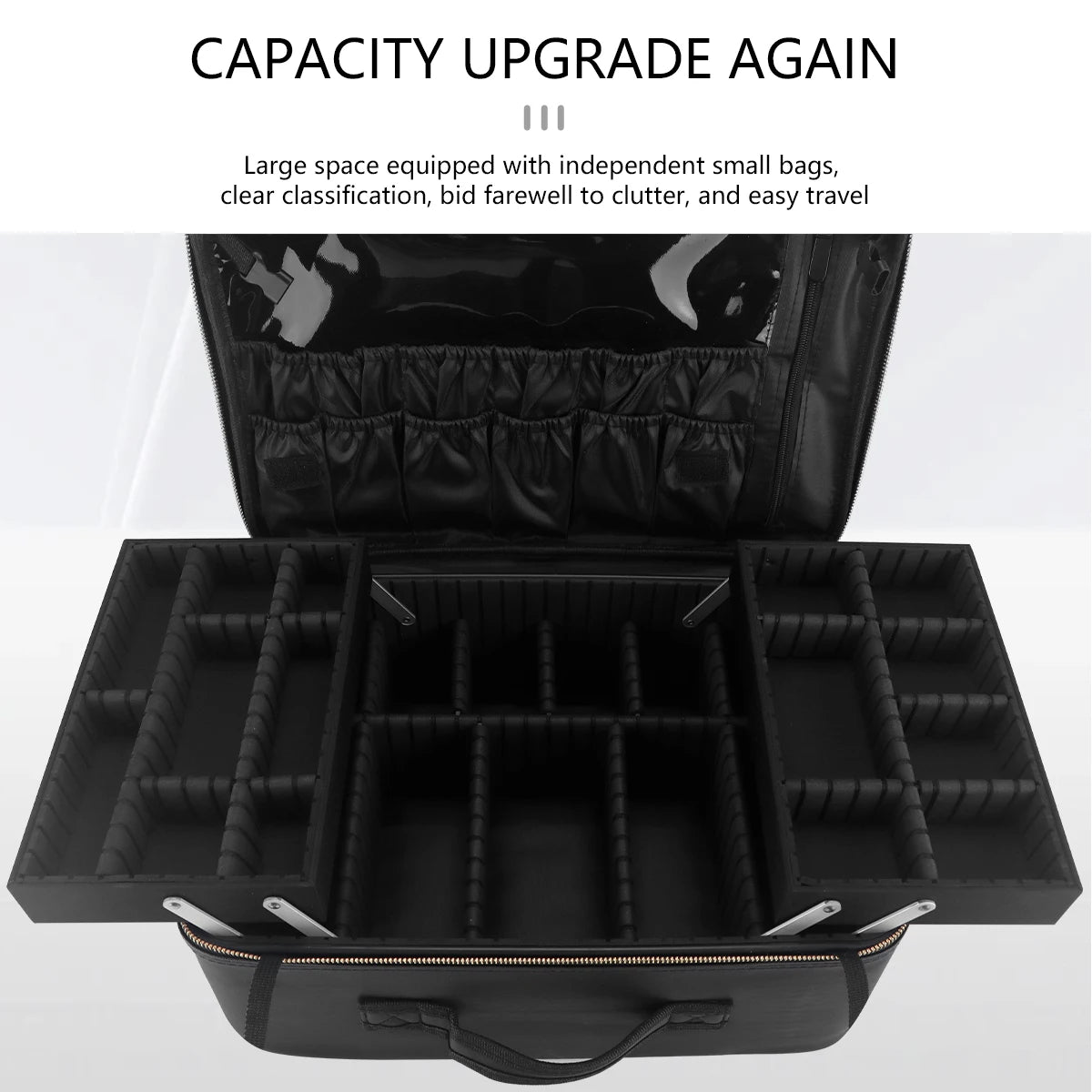 Women Travel Cosmetic Case Organizer Box Brush Holder Makeup Artist Storage Box Makeup Case Makeup Bag Professional Train Case