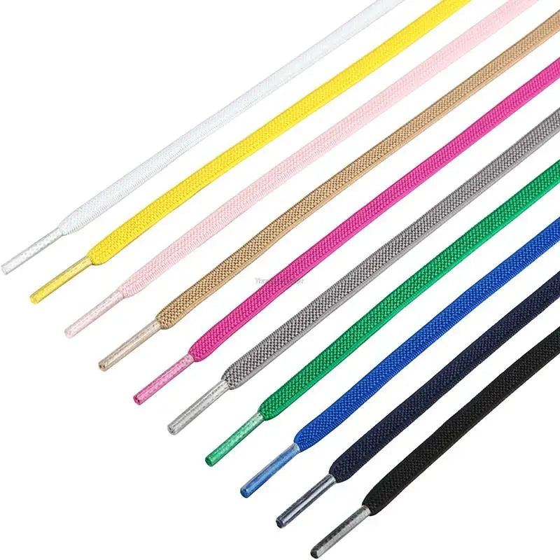 Classic Elastic Shoelaces Flat Sneakers Shoe Laces 7mm Width Shoelace for Kids Adults Shoe Lace Accessories Shoestring Fashion