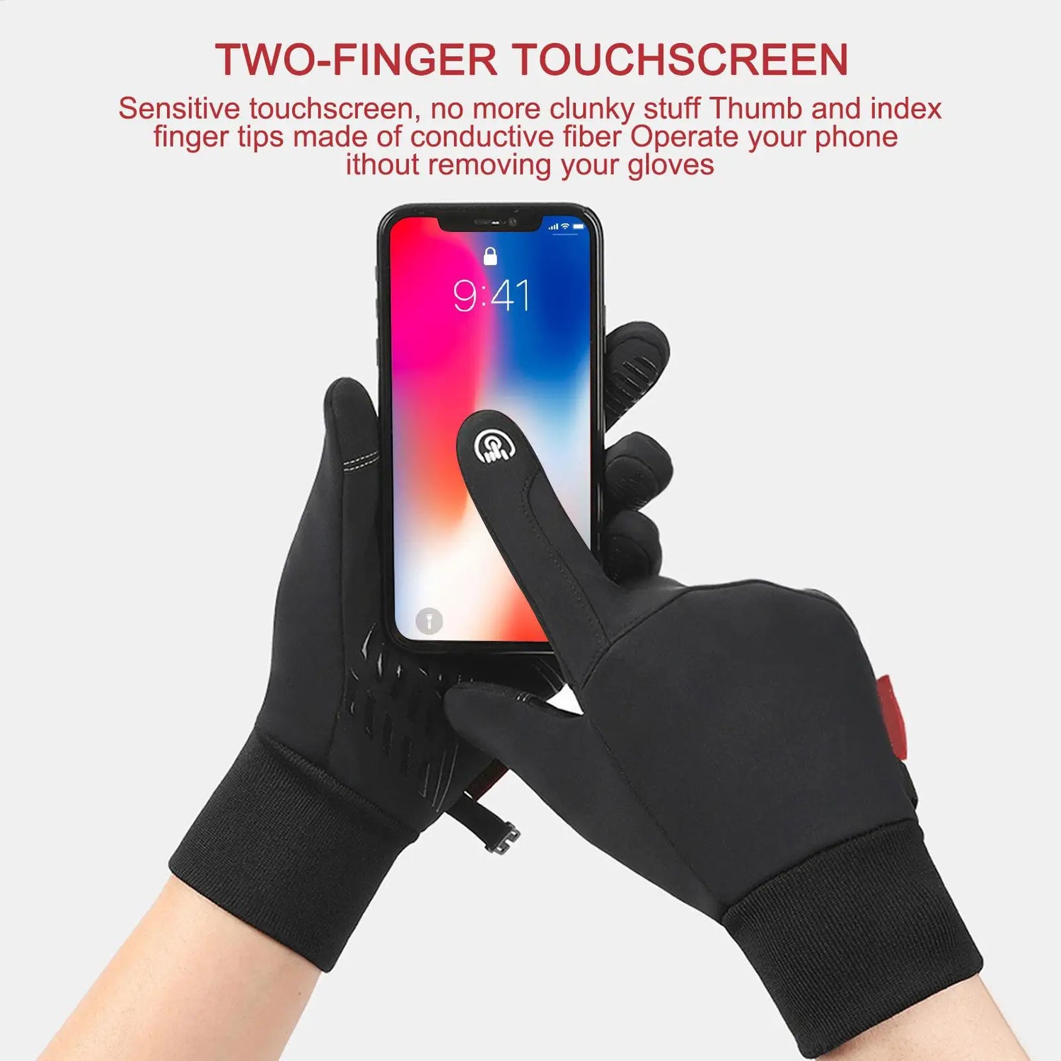 Heated Gloves For Women men Heated Hunting Gloves USB Charging Windproof Non-Slip Touchscreen Waterproof Thick Drawstring
