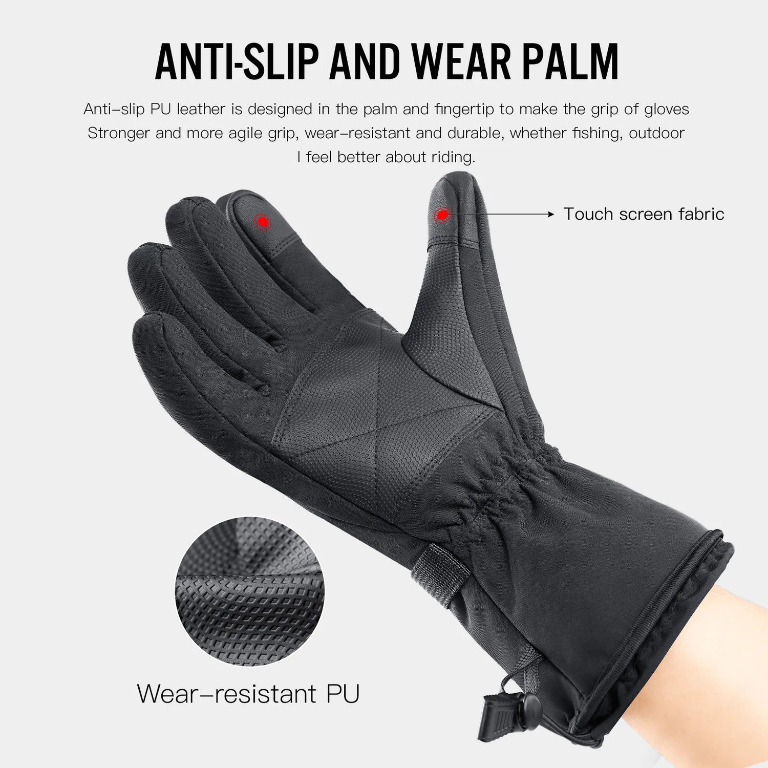 Electric Heated Gloves Motorcycle Winter Moto Heated Gloves Warm Waterproof Rechargeable Heating Thermal Gloves For Snowmobile