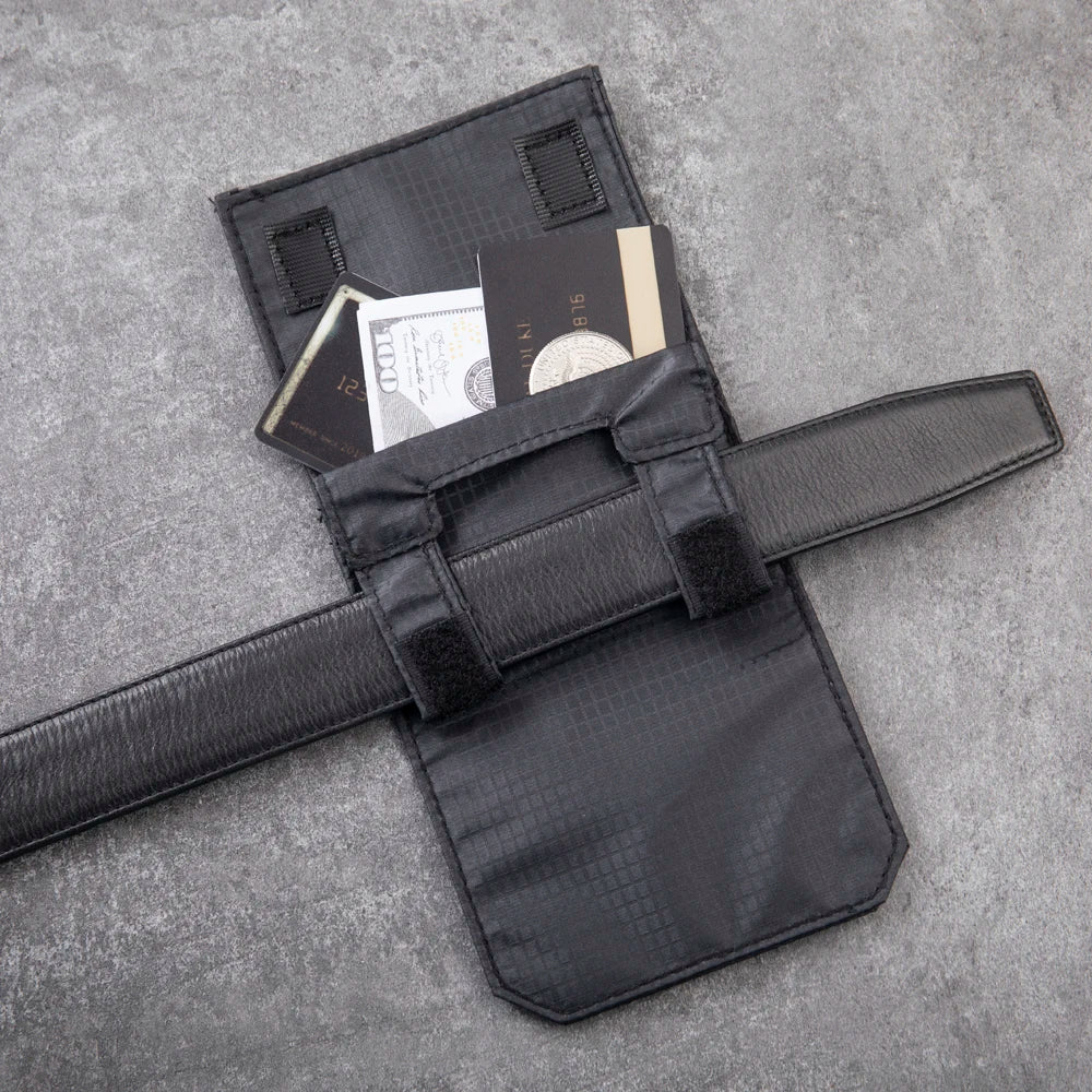 Anti-Theft RFID Blocking Travel Pouch Money Belt Bag for Women &amp; Men Small Wallet for Credit Card ID Cash Passport