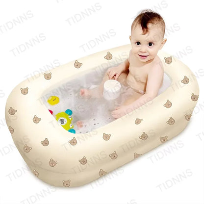 Newborn to Toddler Bath Tub,Inflatable Baby Bathtub with Built-in Air Pump,Portable Travel Shower Deflates Folds Easily