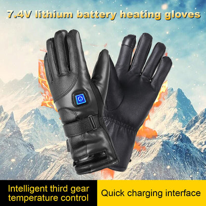 Winter Heating Gloves Electric Heated Gloves for Skiing Snowboarding Fishing Riding Waterproof Thermal Heat Gloves (No Battery)