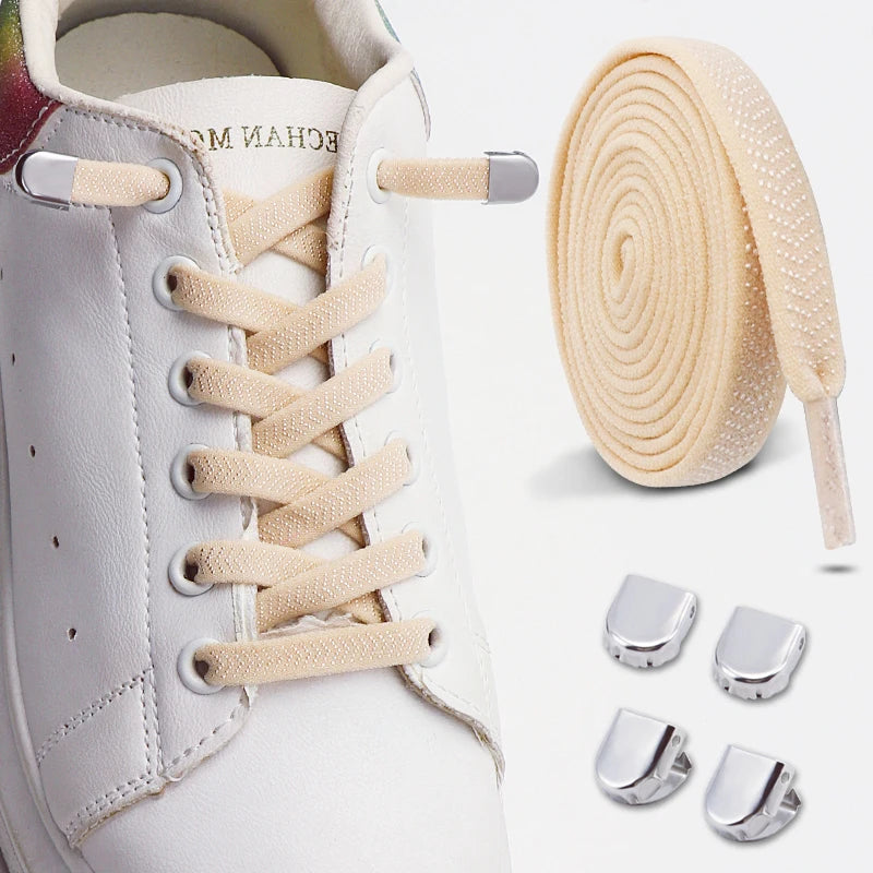 New Elastic Laces Sneakers Tennis Lock Shoelaces Without Ties No Tie Shoelaces Unisex Kids Adult Flat Shoelace Shoe Accessories
