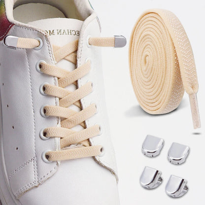 New Elastic Laces Sneakers Tennis Lock Shoelaces Without Ties No Tie Shoelaces Unisex Kids Adult Flat Shoelace Shoe Accessories