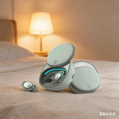 Wireless Sleep Earbuds In Ear Physical Noise Reduction Earphones For Side Sleepers Charging Case LED Display 5.5H Music Playback