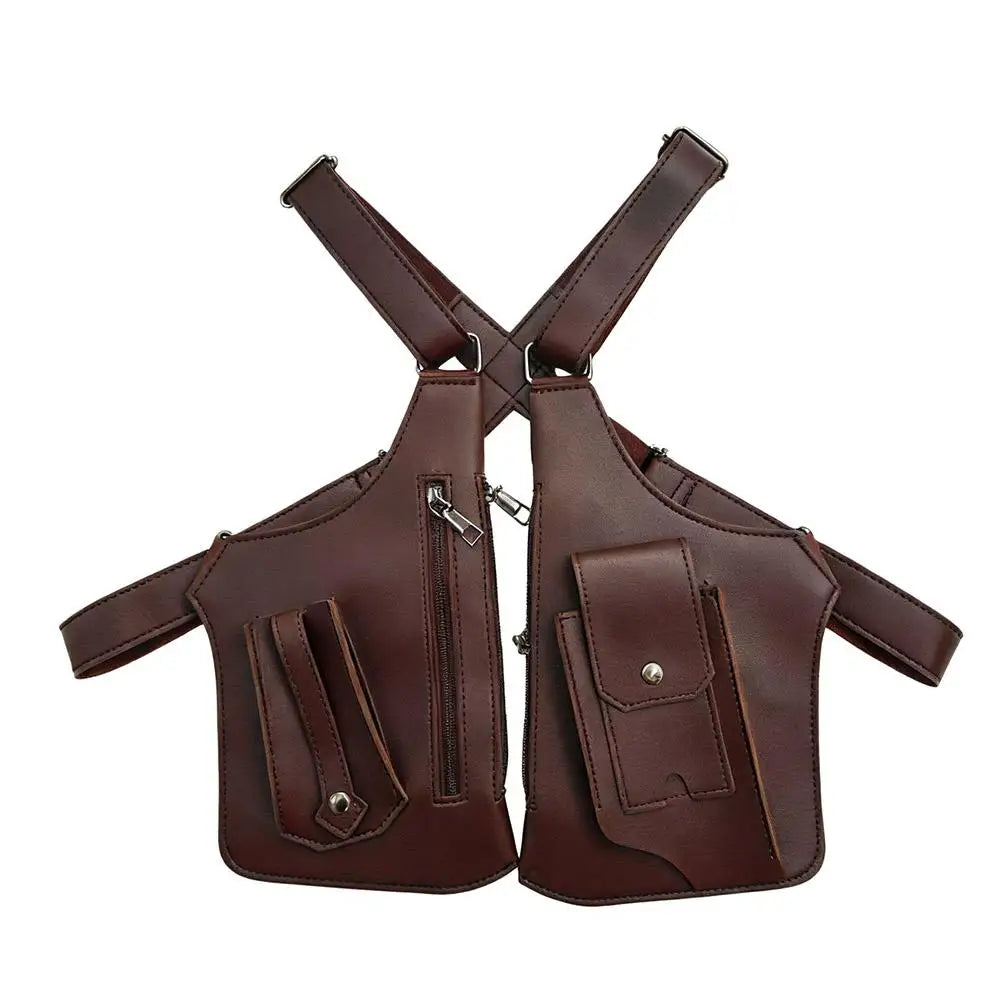 Outdoor Anti-theft Tactical Bag Men Retro Double Shoulder Strap Multi-pocket Crossbody Bags Double Shoulder Strap Multi-Pocket