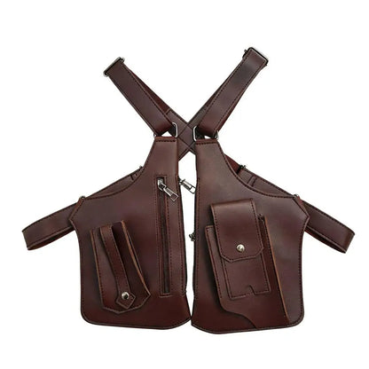 Outdoor Anti-theft Tactical Bag Men Retro Double Shoulder Strap Multi-pocket Crossbody Bags Double Shoulder Strap Multi-Pocket