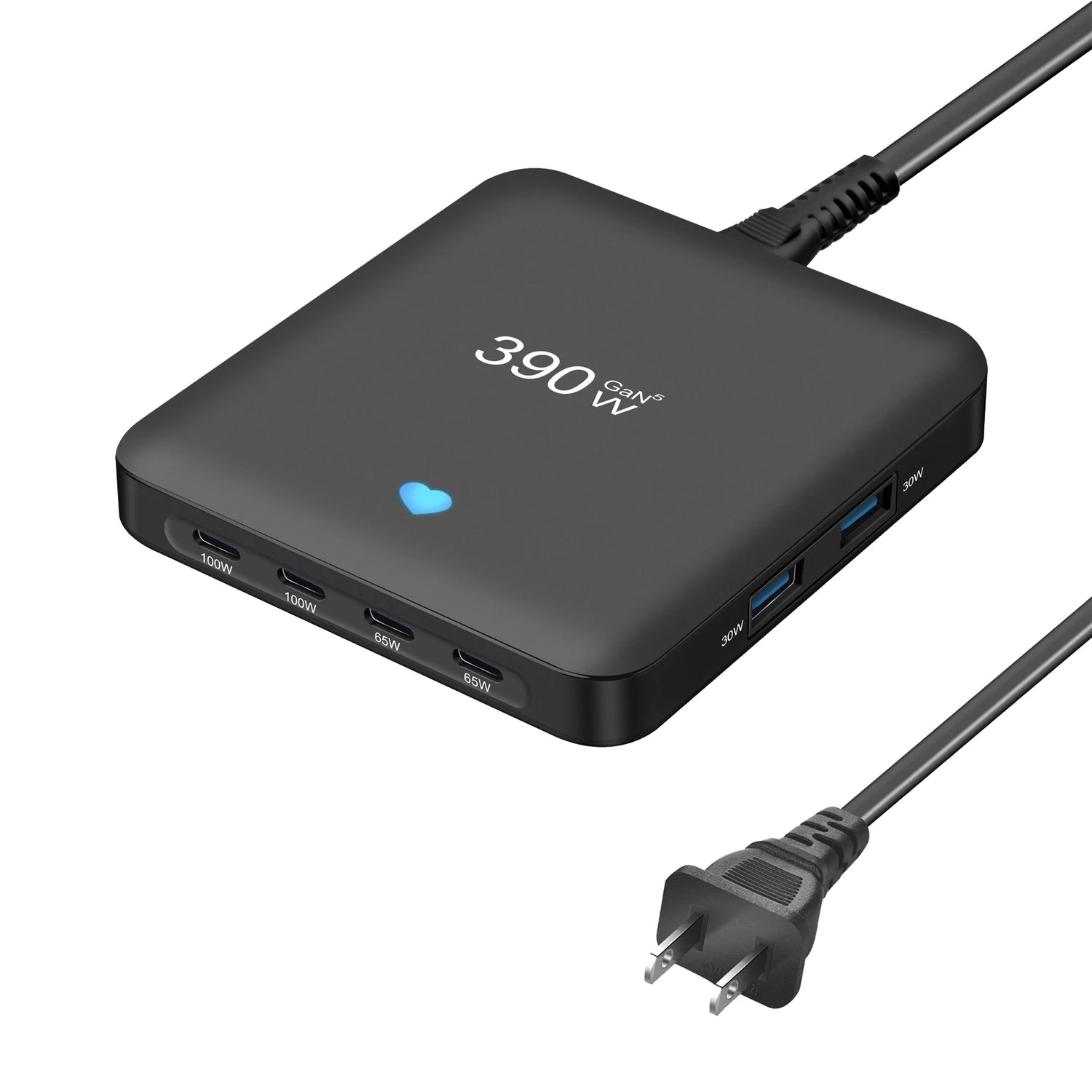 GaN Desktop Charger for Phones, Tablets and More, All-New, 4C2A, Multi-Port Charging, Fast Charge, 390W