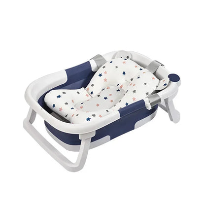 Folding Baby Bathtub, 60.5x43x20.5cm, Portable Kids Bath Tub, Temperature Sensing, Collapsible Infant Bath for 0-7 Years